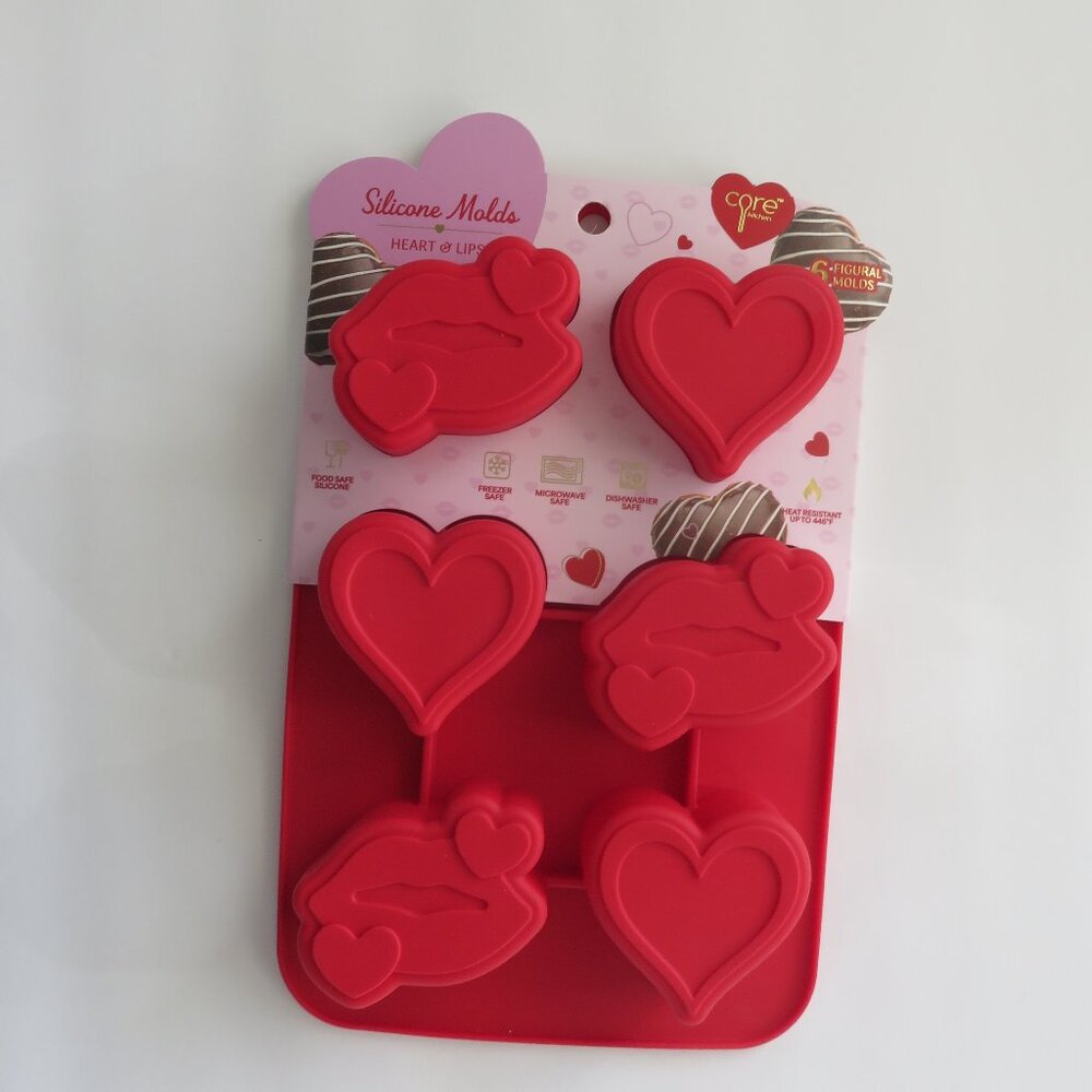 (#126) Core kitchen Silicone Mold Heart & 💋
